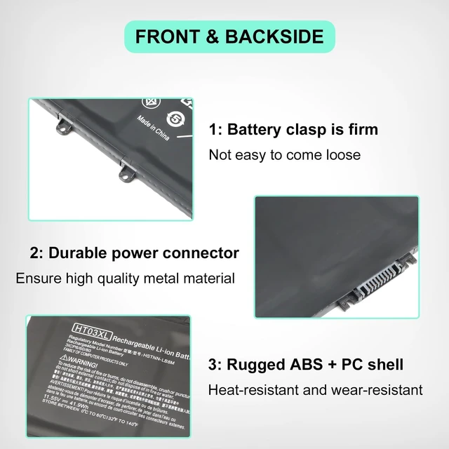 Alt view image 4 of 7 - HT03XL L11119-855 Laptop Battery for HP Pavilion 15-DA 15-DB 15-DW 15-CS 15-DY Series, 14-CE 14-CF 14-DF 14-DQ 14-DK Series, 17-by 17-CA Series