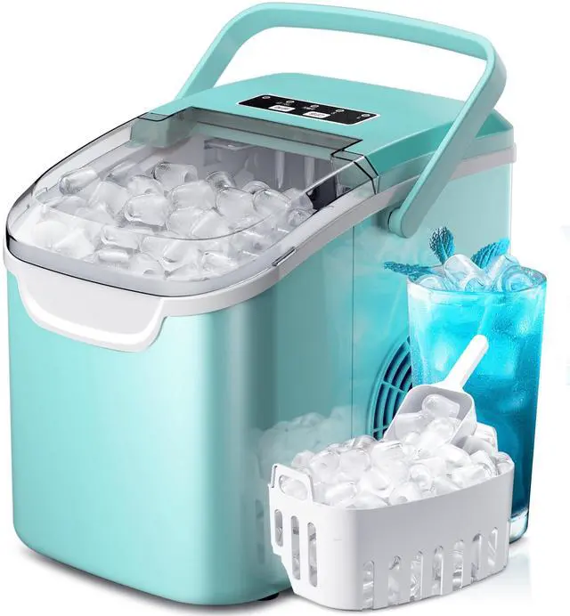 Main image of Countertop Ice Maker, 26Lbs/24H, 2 Sizes of Ice, Self-Cleaning,Green | 8 Bullet Ice Cubes in 6 Mins,Portable Ice Machine for Home&Kitchen&Office&Party