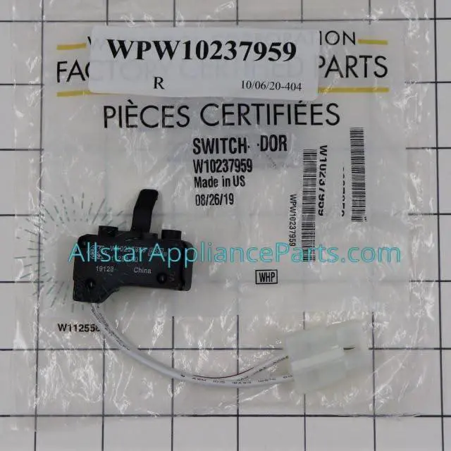 Alt view image 2 of 4 - W10237959 Dryer Door Switch