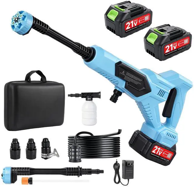 Main image of Cordless Portable Washer, Handheld Washer, Battery Operated Washer with 5M Elastic Hose for Car Home with Storage Boxes 120bar
