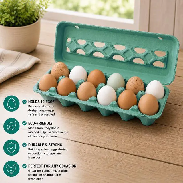 Alt view image 2 of 3 - Vented Paper Pulp Egg Cartons - Teal (72)