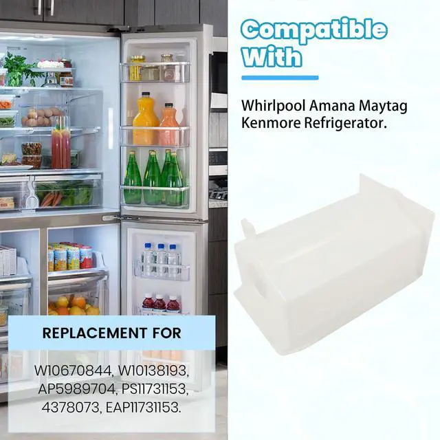 Alt view image 2 of 6 - W10850492 Refrigerator Ice Container Compatible with Whirlpool Amana Maytag Kenmore Refrigerator Ice Bucket ABS Plastic Replacement for W10670844, W10138193, AP5989704, PS11731153, 4378073