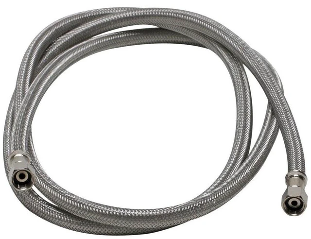 Main image of 12IM72 Braided Stainless Steel Ice Maker Connector Water Line with Dual 1/4-In. x 1/4-In. Female Compression Threads, 6 Ft. (72-In.) Length