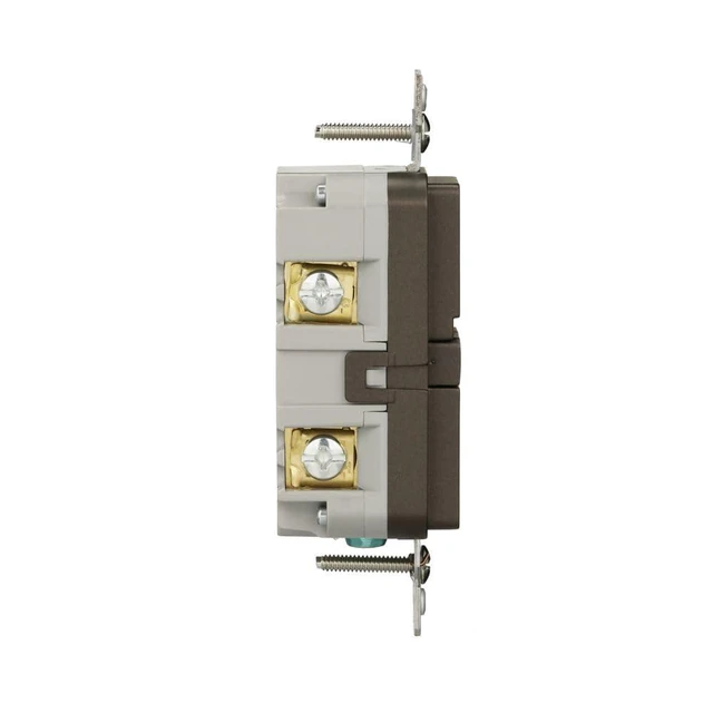 Alt view image 4 of 5 - Tamper Resistant GFCI Receptacle, 15A, 125V, Oil Rubbed Bronze | TRGF15RB-BX-L, Slim Flush Mount, #14 - 10 AWG, Back and Side wire, Self-Test, 2 Pole, 3 Wire, Grounding, NEMA 5-15R