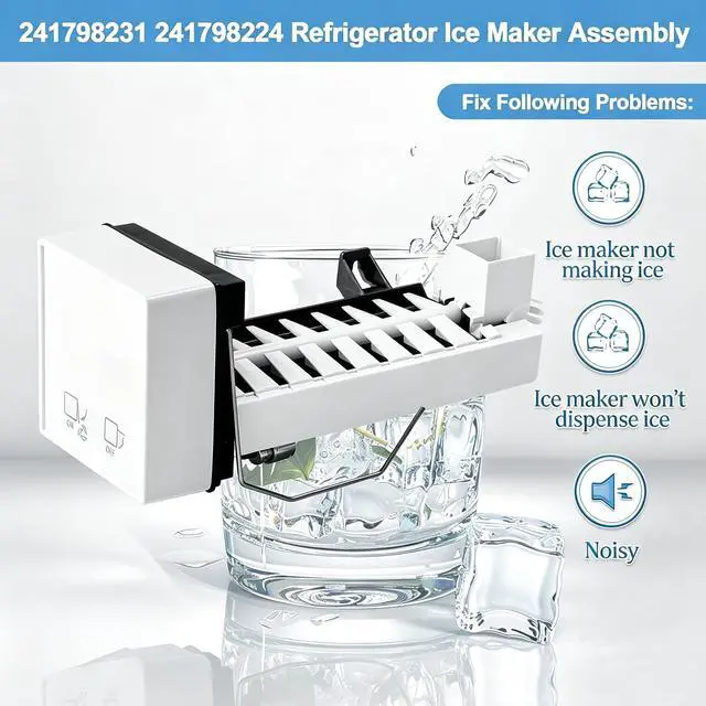 Alt view image 6 of 6 - 241798231 241798224 Ice Maker Replacement, Compatible with Frigidaire Electrolux Kenmore Refrigerators, Ice Maker Assembly Replaces 241798211 241642511 241642501 241798201