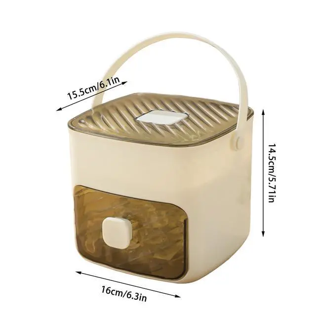 Alt view image 4 of 6 - Countertop Ice Maker Machine with Handle, Push-Type Ice Maker, Household Layer Ice with Drawer, Easy Release Ice Cube Tray with Lid for Freezer, Ice Maker Tray for Fruit Cocktails (Green_48 grids)
