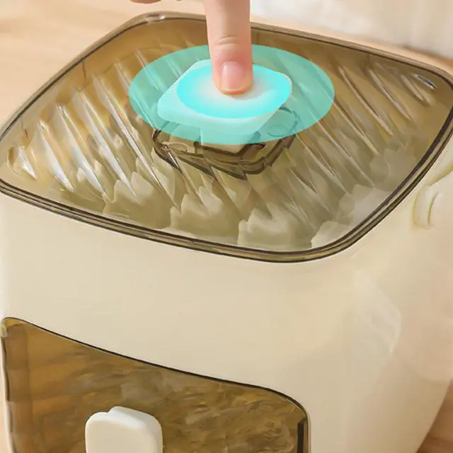 Alt view image 5 of 6 - Countertop Ice Maker Machine with Handle, Push-Type Ice Maker, Household Layer Ice with Drawer, Easy Release Ice Cube Tray with Lid for Freezer, Ice Maker Tray for Fruit Cocktails (White_48 grids)
