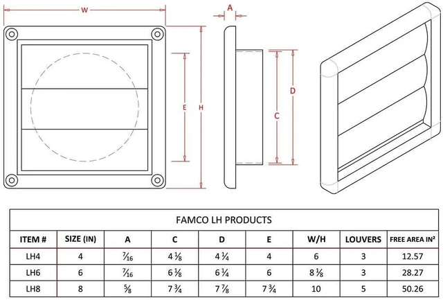 Alt view image 4 of 6 - Dryer Vent Cover for Home, Movable Louvers