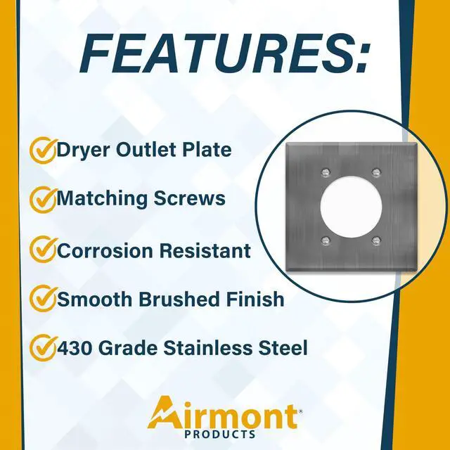 Alt view image 5 of 6 - NEMA 14-50R Receptacle with 2-Gang Wall Plate 50 Amp 125/250V Outlet for EV Chargers, RVs, Dryers UL Listed, 3-Pole 4-Wire, Industrial Grade Socket with Metal Cover, Made in USA