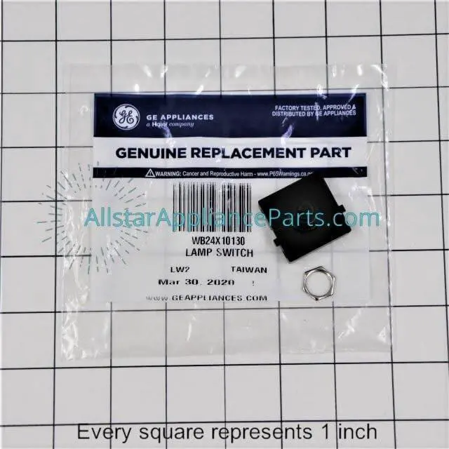 Alt view image 2 of 4 - WB24X10130 Push Button Range Vent Hood Light Switch - Black - Manual Operation