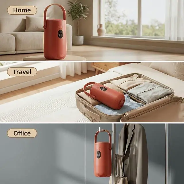 Alt view image 5 of 6 - New Travelling Portable Mini Dryer With Timer Function - Drying Solution For Apartments, Dormitories, RVs,With Drying Bag For Delicates Clothing, Underwear, Small Items Of Clothing