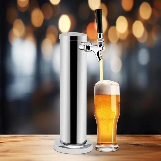 Alt view image 2 of 6 - Stainless Steel Beer Tower Kit Professional Draft Beer Dispenser for Home Bar/Kegerator, Commercial-Grade with Chrome Faucet, Easy Install & Clean (Silver)