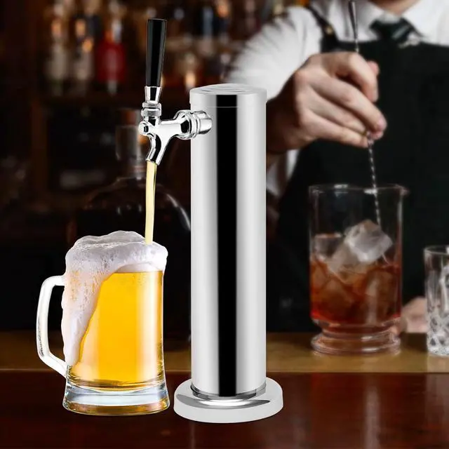 Alt view image 3 of 6 - Stainless Steel Beer Tower Kit Professional Draft Beer Dispenser for Home Bar/Kegerator, Commercial-Grade with Chrome Faucet, Easy Install & Clean (Silver)