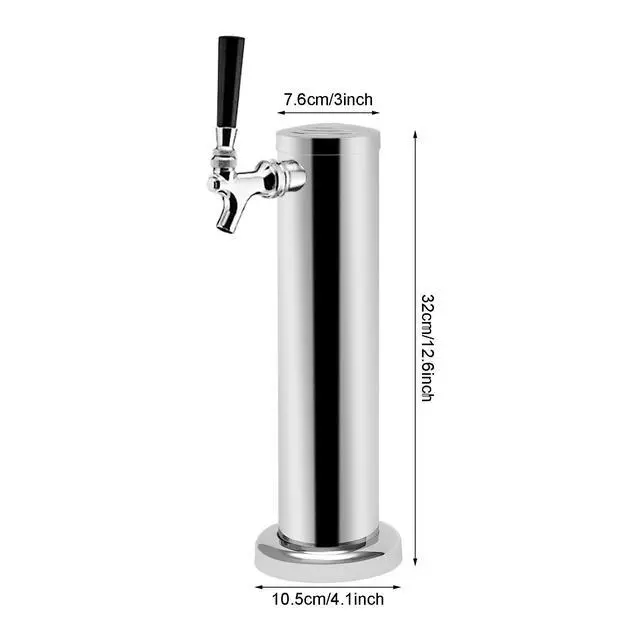 Alt view image 4 of 6 - Stainless Steel Beer Tower Kit Professional Draft Beer Dispenser for Home Bar/Kegerator, Commercial-Grade with Chrome Faucet, Easy Install & Clean (Silver)
