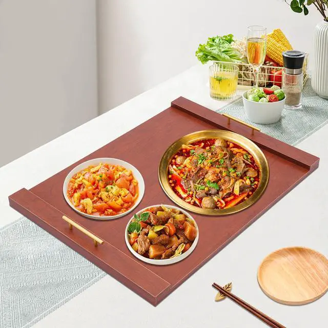 Alt view image 4 of 6 - Noodle Board Stove Cover Electric Stove Top Cover Noodle Board Bamboo Wood with Handles Gas Stove Top Covers Sink Cover Non-Slip Silicone Mats for Counter Space Decorative Tray for Kitchen