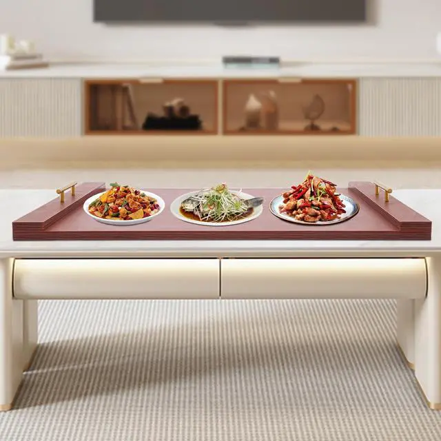 Alt view image 5 of 6 - Noodle Board Stove Cover Electric Stove Top Cover Noodle Board Bamboo Wood with Handles Gas Stove Top Covers Sink Cover Non-Slip Silicone Mats for Counter Space Decorative Tray for Kitchen