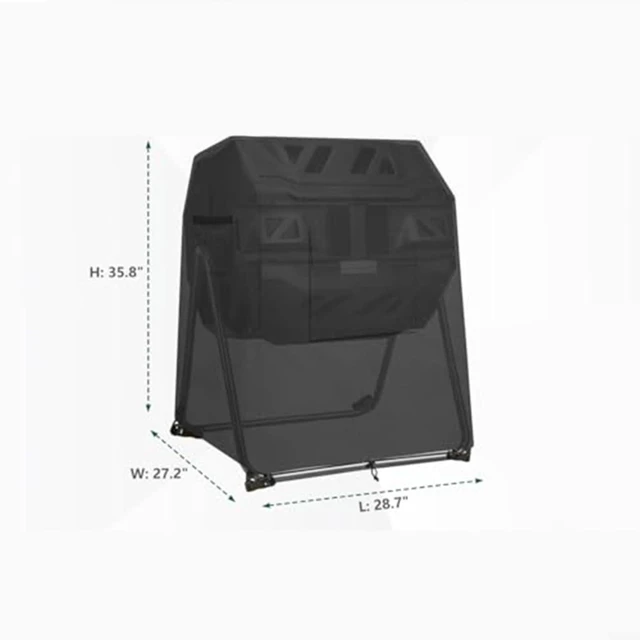 Alt view image 2 of 4 - Compost Bin Cover For Garden Yard,Fits Standard 43-Gallon Bins,Waterproof Windproof Dustproof Tumbler Cover, 28.7 X 27.2 X 35.8 Inch(600DpVC)