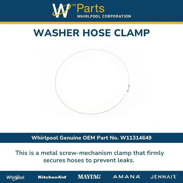 Alt view image 4 of 6 - W11314649 Genuine OEM Washer Hose Clamp Replacement Part