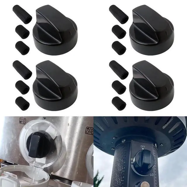 Alt view image 4 of 6 - 4 Pack Universal Replacement Switch Knob Control Knob Plastic Knob with 12 Adapters for Oven/Stove/Range