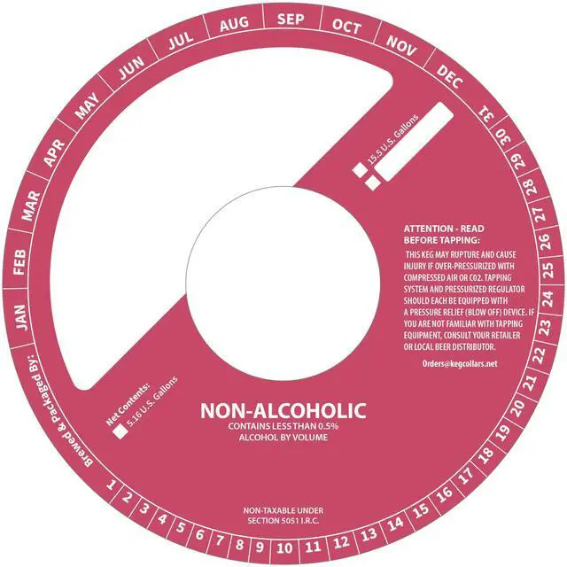 Main image of 100 Pack Keg Ring Collars 6.5" Diameter with 2.25" Center Cutout Paperboard Round Tags for Non-Alcoholic Beverage Keg Labeling Writable Blank Stock Identification Discs for Brewery Use