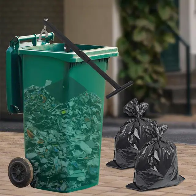 Alt view image 3 of 6 - Manual Trash Compactor, Waste Recycling Hand Tool, Portable Small Trash Compactor, Touchless Bin Compactor for 120-660L Wheelie Bins, Iron Compacting Trash Can for Outdoor