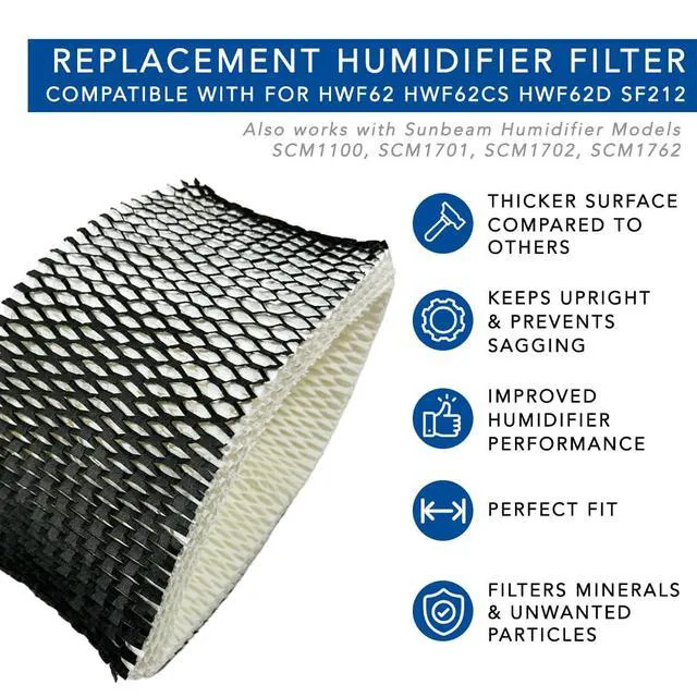 Alt view image 3 of 6 - Replacement Humidifier Filter HWF62 Compatible with Holmes HWF62 HWF62CS HWF62D SF212 SCM1100 SCM1701 SCM1702 & More (2)