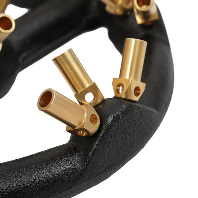 Alt view image 4 of 6 - 32head/10head Propane Gas Jet Burner For Chinese Wok Range, Grilling, Stir Fry - Cast Iron Body Round Nozzle Jet Burner with 32 Brass Tips - Up 80000 BTU/HR (Propane Gas, 1.2 mm Hole) (23head)