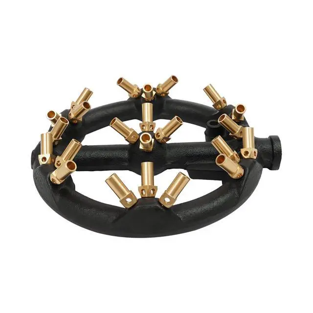 Alt view image 5 of 6 - 32head/10head Propane Gas Jet Burner For Chinese Wok Range, Grilling, Stir Fry - Cast Iron Body Round Nozzle Jet Burner with 32 Brass Tips - Up 80000 BTU/HR (Propane Gas, 1.2 mm Hole) (23head)