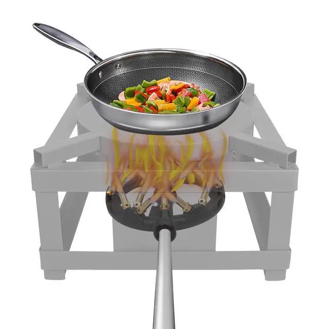 Alt view image 6 of 6 - 32head/10head Propane Gas Jet Burner For Chinese Wok Range, Grilling, Stir Fry - Cast Iron Body Round Nozzle Jet Burner with 32 Brass Tips - Up 80000 BTU/HR (Propane Gas, 1.2 mm Hole) (23head)