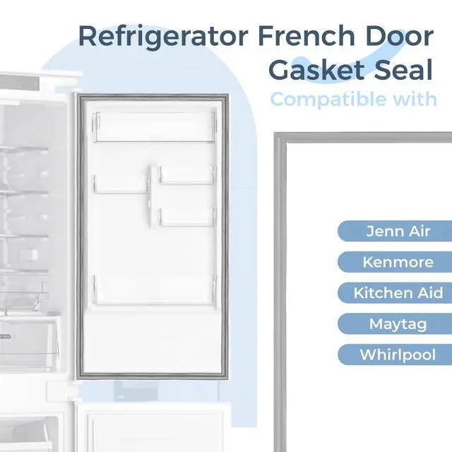 Alt view image 2 of 6 - W10830162 Refrigerator French Door Gasket Compatible with Kenmore, Jenn-Air, Whirlpool, Kitchen Aid, Maytag Appliance Gasket Refrigerator Freezer Door Seal Ap Door Ref Fd Gray Replacement Only