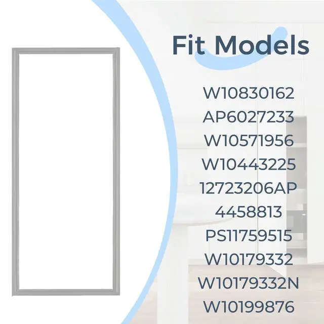 Alt view image 3 of 6 - W10830162 Refrigerator French Door Gasket Compatible with Kenmore, Jenn-Air, Whirlpool, Kitchen Aid, Maytag Appliance Gasket Refrigerator Freezer Door Seal Ap Door Ref Fd Gray Replacement Only