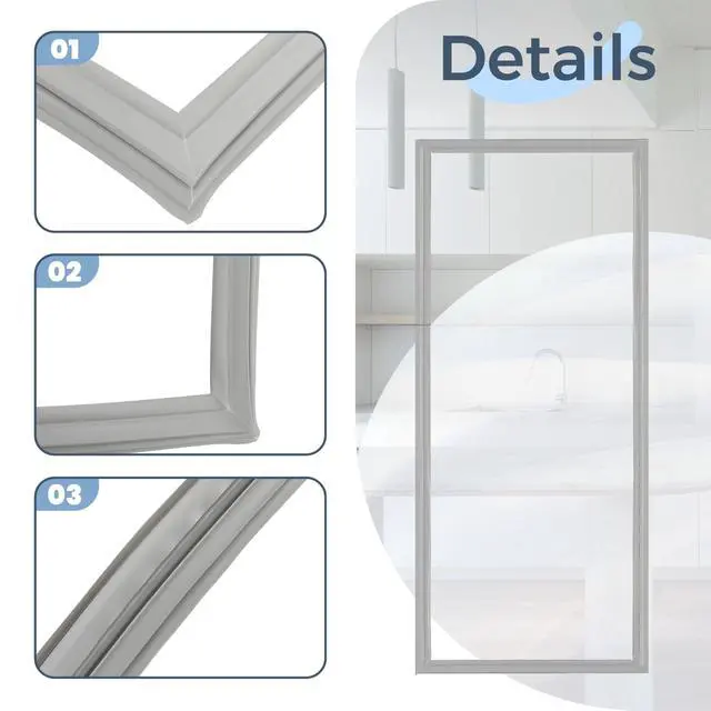 Alt view image 6 of 6 - W10830162 Refrigerator French Door Gasket Compatible with Kenmore, Jenn-Air, Whirlpool, Kitchen Aid, Maytag Appliance Gasket Refrigerator Freezer Door Seal Ap Door Ref Fd Gray Replacement Only