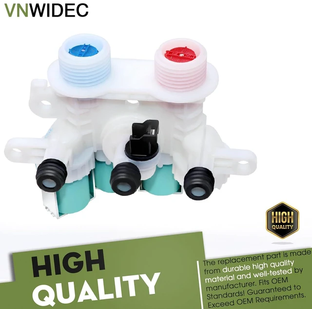 Alt view image 3 of 5 - Washer Water Inlet Valve for Whirlpool WTW7040DW2 WTW7120HC0 WTW7120HW0 | Fits Whirlpool WTW7300DC0, WTW7300DW0, WTW7300DW2, WTW8000DW0, WTW8000DW1, WTW8000DW2