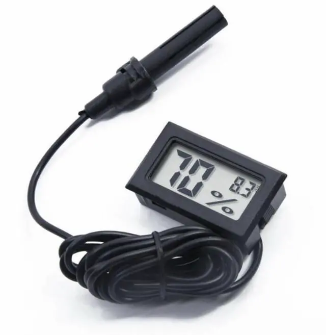 Main image of Mini Digital LCD Thermometer Hygrometer CELCIUS READING Meter probe (5), Black
