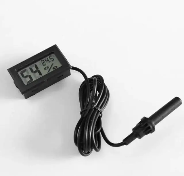 Alt view image 2 of 5 - Mini Digital LCD Thermometer Hygrometer CELCIUS READING Meter probe (5), Black