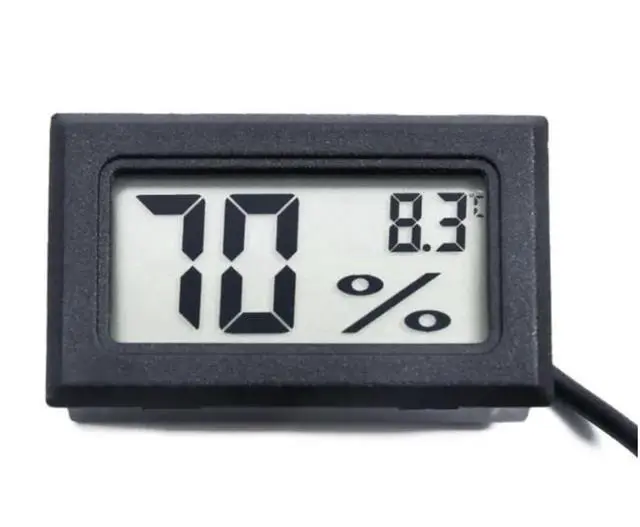 Alt view image 3 of 5 - Mini Digital LCD Thermometer Hygrometer CELCIUS READING Meter probe (2), Black