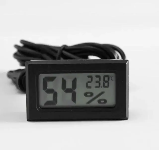 Alt view image 4 of 5 - Mini Digital LCD Thermometer Hygrometer CELCIUS READING Meter probe (2), Black
