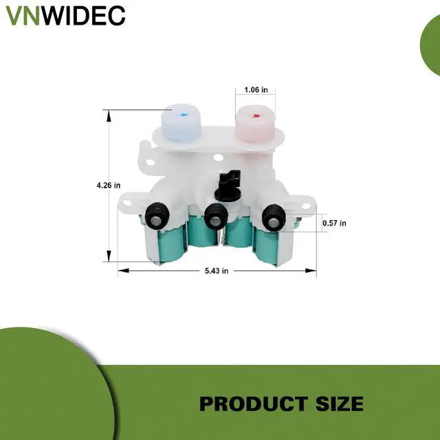 Alt view image 5 of 5 - Washer Water Inlet Valve for Whirlpool WTW7000DW2 WTW7000DW3 WTW7000DW4 | Fits Whirlpool WTW7040DW0, WTW7040DW1, WTW8000DW3, WTW8000DW4, WTW8000DW5, WTW8040DW