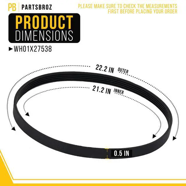 Alt view image 2 of 6 - Washer Drive Belt for General Electric GE GTW465ASN1WW