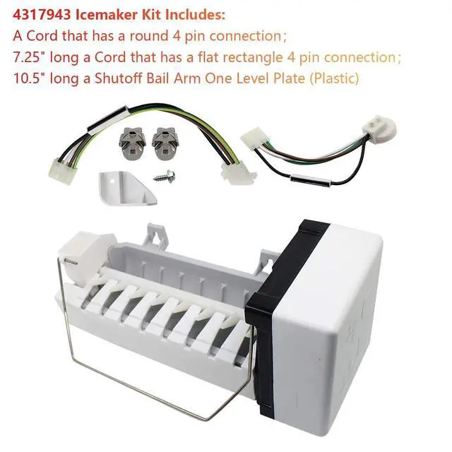 Alt view image 4 of 6 - 4317943 Ice Maker Assembly for Whirlpool Kenmore Kitchenaid Refrigerator Freezer