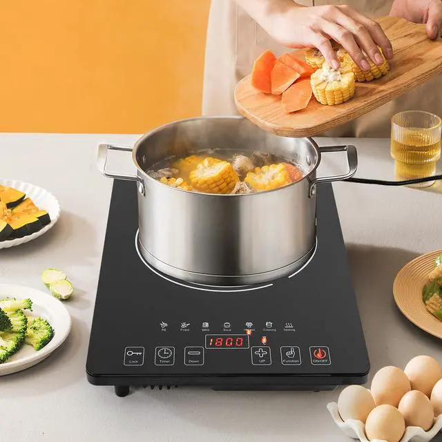 Alt view image 3 of 6 - 110V Electric Ceramic Cooktop, 24 inch Hot Plate Ceramic Cooktop, Portable Countertop Burner, 1800W Countertop Burner, Child Safety Lock, Sensor Touch Control, for Flat-bottomed Kitchenware