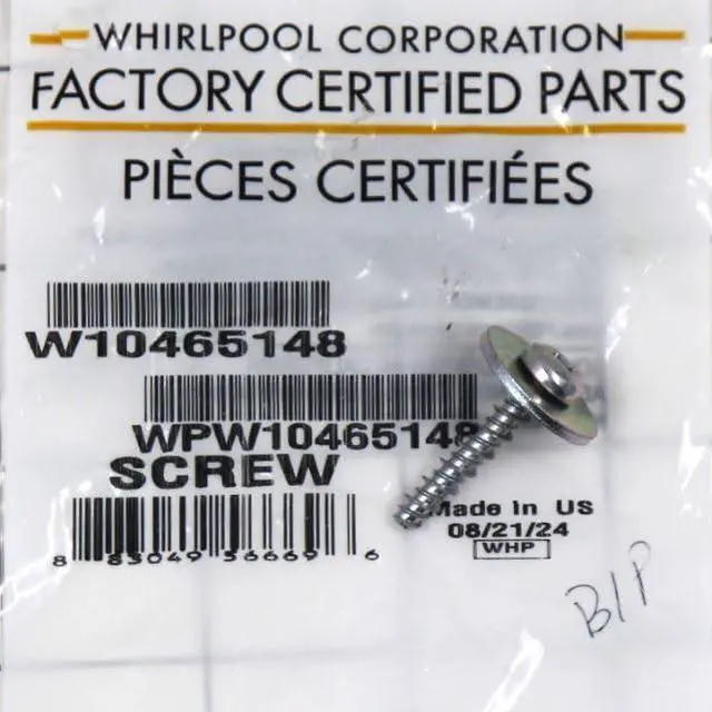 Main image of WPW10465148 Range Door Handle Screw