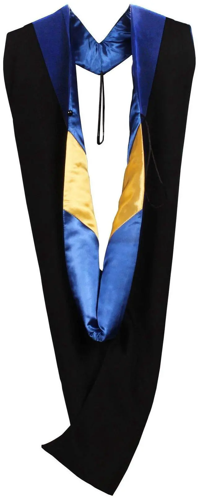 Main image of Master Hood Matte Graduation Hood with Velvet Trim | Matte Black Polyester Shell,Velvet Color Trim,Satin Lining Chevron,Front Loop and Back Hook Connector,for Master Gowns