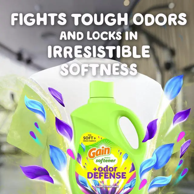 Alt view image 7 of 7 - Gain Odor Defense Liquid Fabric Softener, Freshness + Odor Protection, Super Fresh Blast Scent, 35 fl oz, 48 Loads