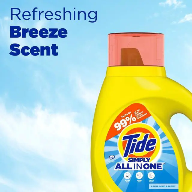 Alt view image 2 of 7 - Tide Simply Liquid Laundry Detergent, Refreshing Breeze, 24 Loads, 32 fl oz
