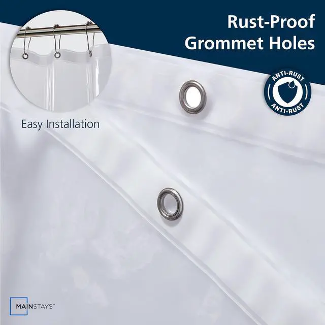 Alt view image 3 of 7 - Mainstays Medium Weight PEVA Shower Liner, 54" x 78" for Bathroom Stall, Clear