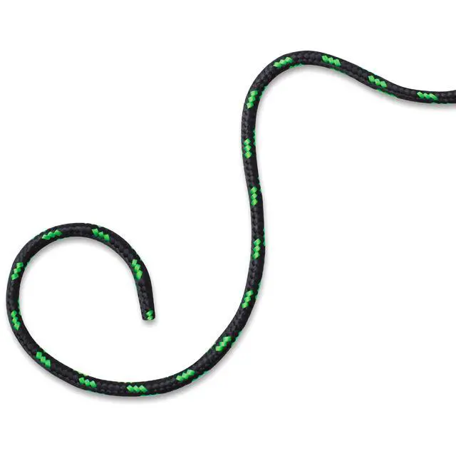Alt view image 3 of 6 - 5/16" Diamond Braided Polypropylene Rope, 50ft Black Green HeavyDuty Utility Rope
