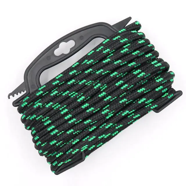 Alt view image 5 of 6 - 5/16" Diamond Braided Polypropylene Rope, 50ft Black Green HeavyDuty Utility Rope