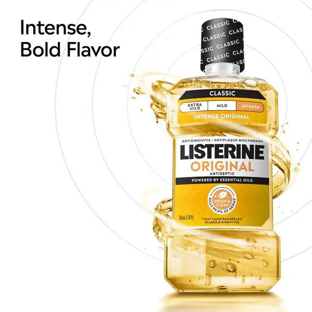Alt view image 6 of 6 - Listerine Original Intense Antiseptic Mouthwash for Bad Breath & Plaque Oral Care, 1.5 L