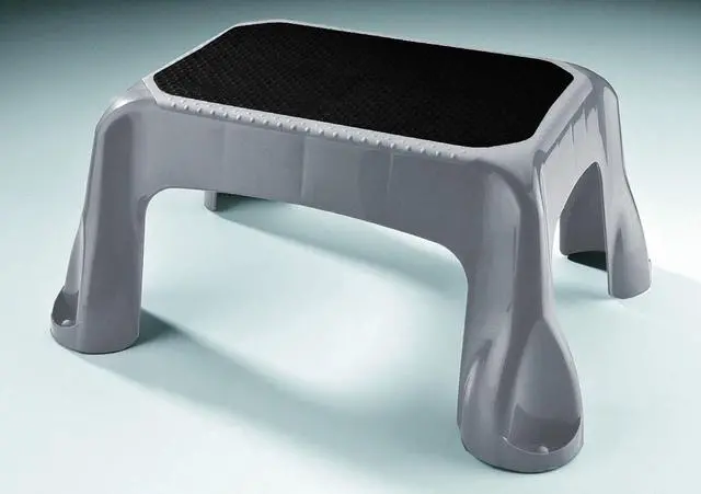 Alt view image 3 of 5 - Rubbermaid Plastic Step Stool, In-Mold Tread, 1-Step, Gray